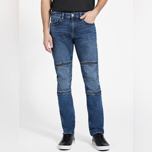 New Guess Eco Bruce Moto Skinny Jeans SZ 36